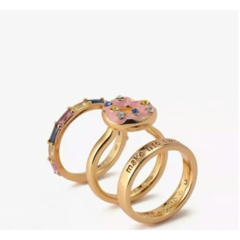 Kate Spade Coffee Break Donut Stackable Ring Set … - image 2